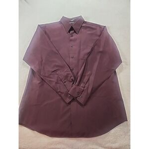 Brandini Men's Sued Maroon Button Down‎ Large